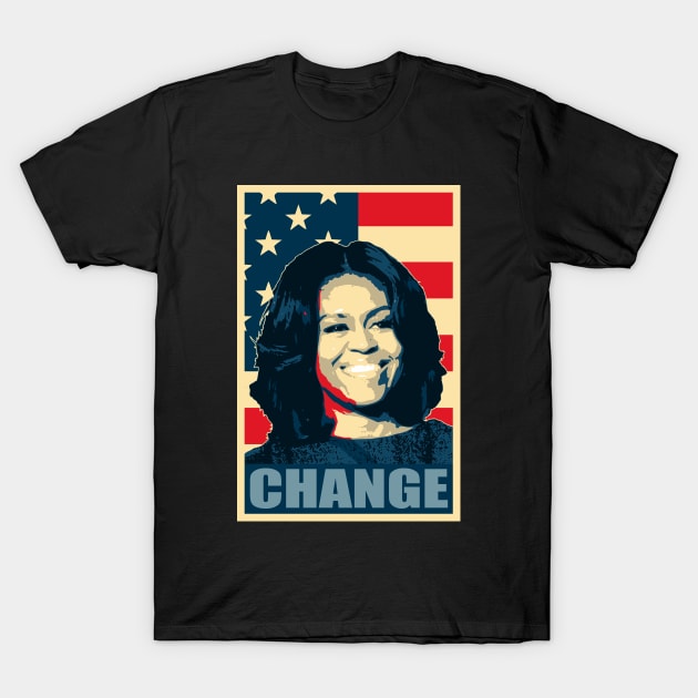 Michelle Obama Change T-Shirt by Nerd_art